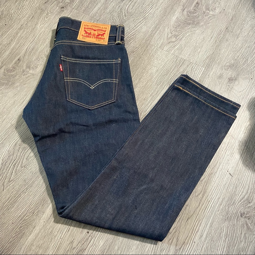 Levis 511 Slim Fit Raw Selvege Denim Jeans Dark 30